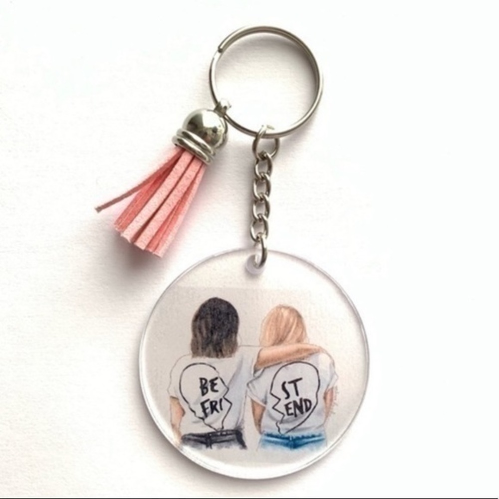 Best friends keychain purse charm new